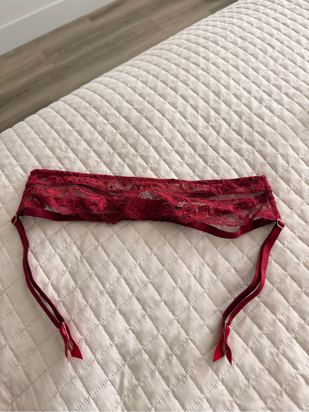 Red Lace Garter Belt with Adjustable Straps